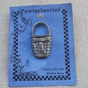 Barker Pin Pewterberries Genuine Pewter Brooch Pin Made in USA New With tag
